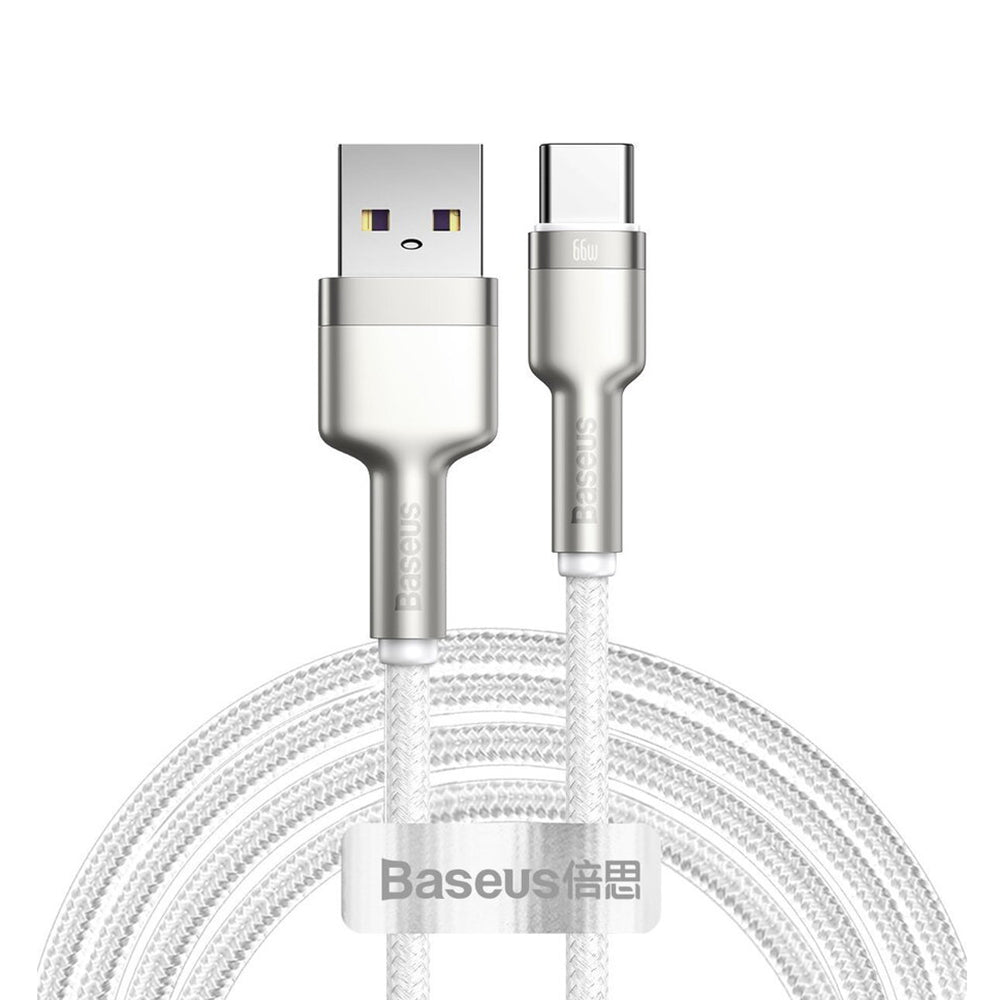 Cablu Baseus Cafule Series Metal (CAKF000202), USB to Type-C 66W, 2m, Alb