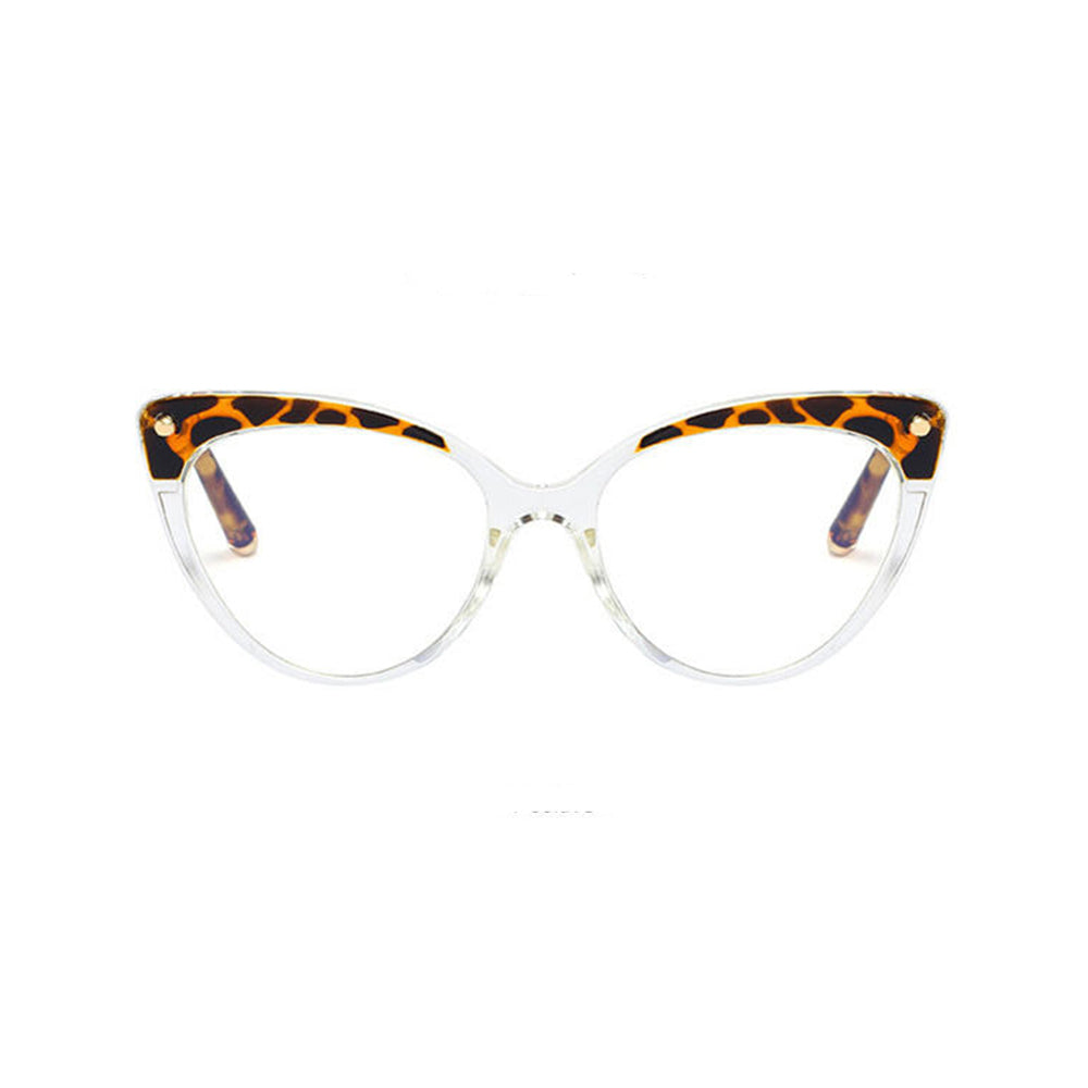 Techsuit Anti-Blue Light Glasses Reflex TR90 (F93308), Cat Eye, Transparent / Leopard