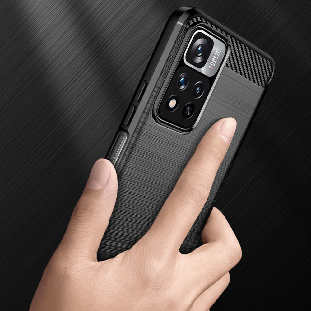 Husa de protectie Techsuit Carbon Silicone compatibil cu Xiaomi Redmi Note 11 Pro+ 5G, Negru
