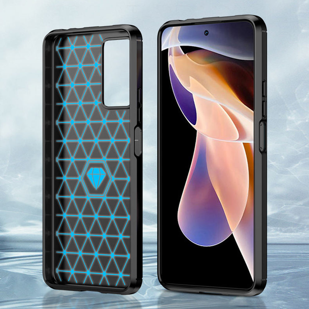 Husa de protectie Techsuit Carbon Silicone compatibil cu Xiaomi Redmi Note 11 Pro+ 5G, Negru