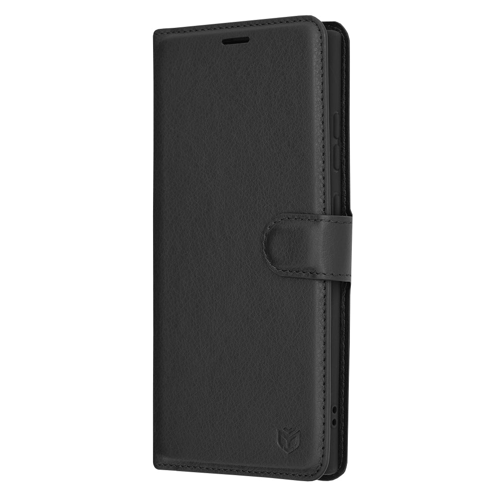 Husa de protectie Techsuit Leather Folio compatibil cu Samsung Galaxy S24 Ultra, Negru