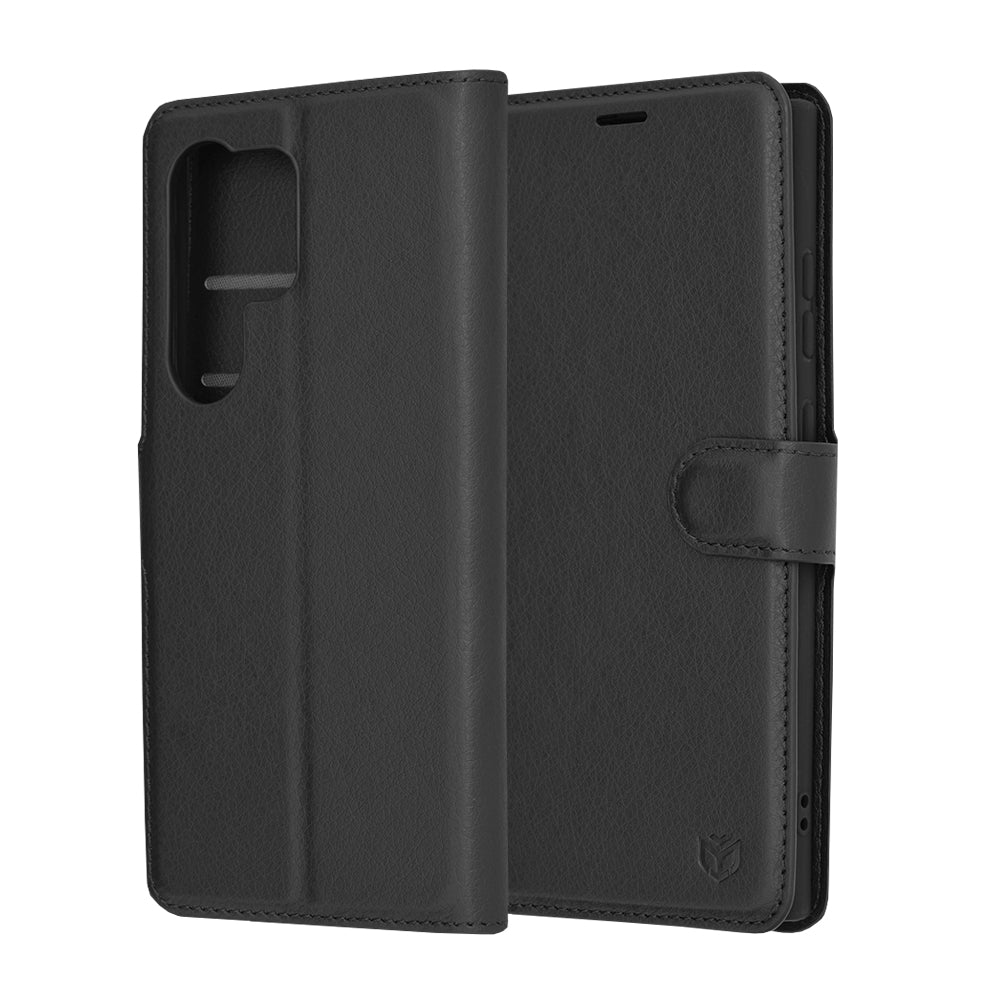 Husa de protectie Techsuit Leather Folio compatibil cu Samsung Galaxy S24 Ultra, Negru