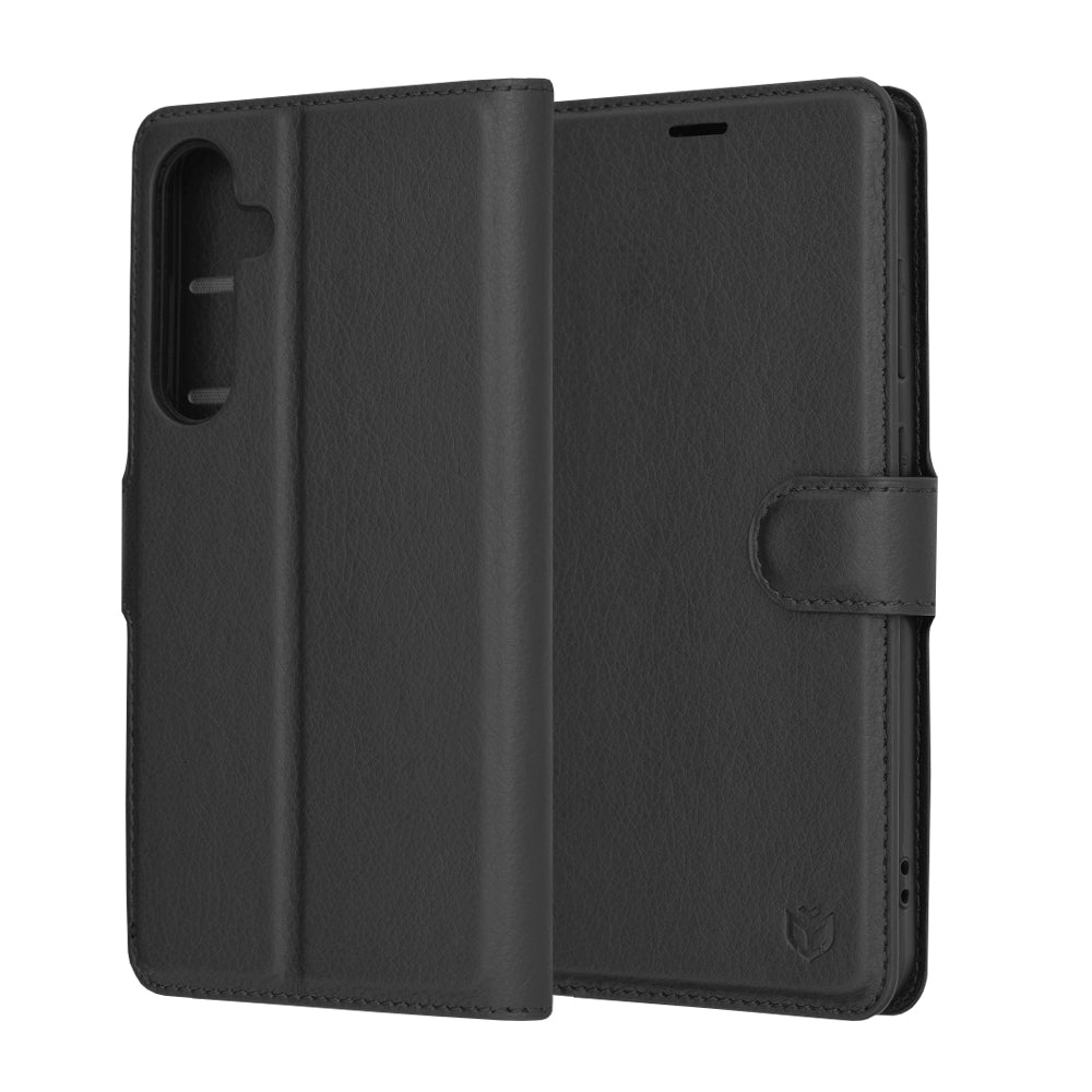 Husa de protectie Techsuit Leather Folio compatibil cu Samsung Galaxy S24 Plus, Negru