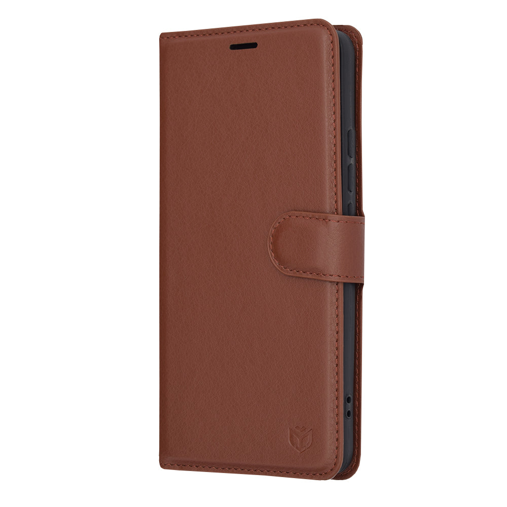 Husa de protectie Techsuit Leather Folio compatibil cu Xiaomi Poco X6 Pro, Maro