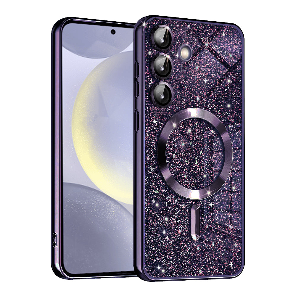 Husa de protectie Techsuit Luxury Glitter MagSafe compatibil cu Samsung Galaxy S24, Mov