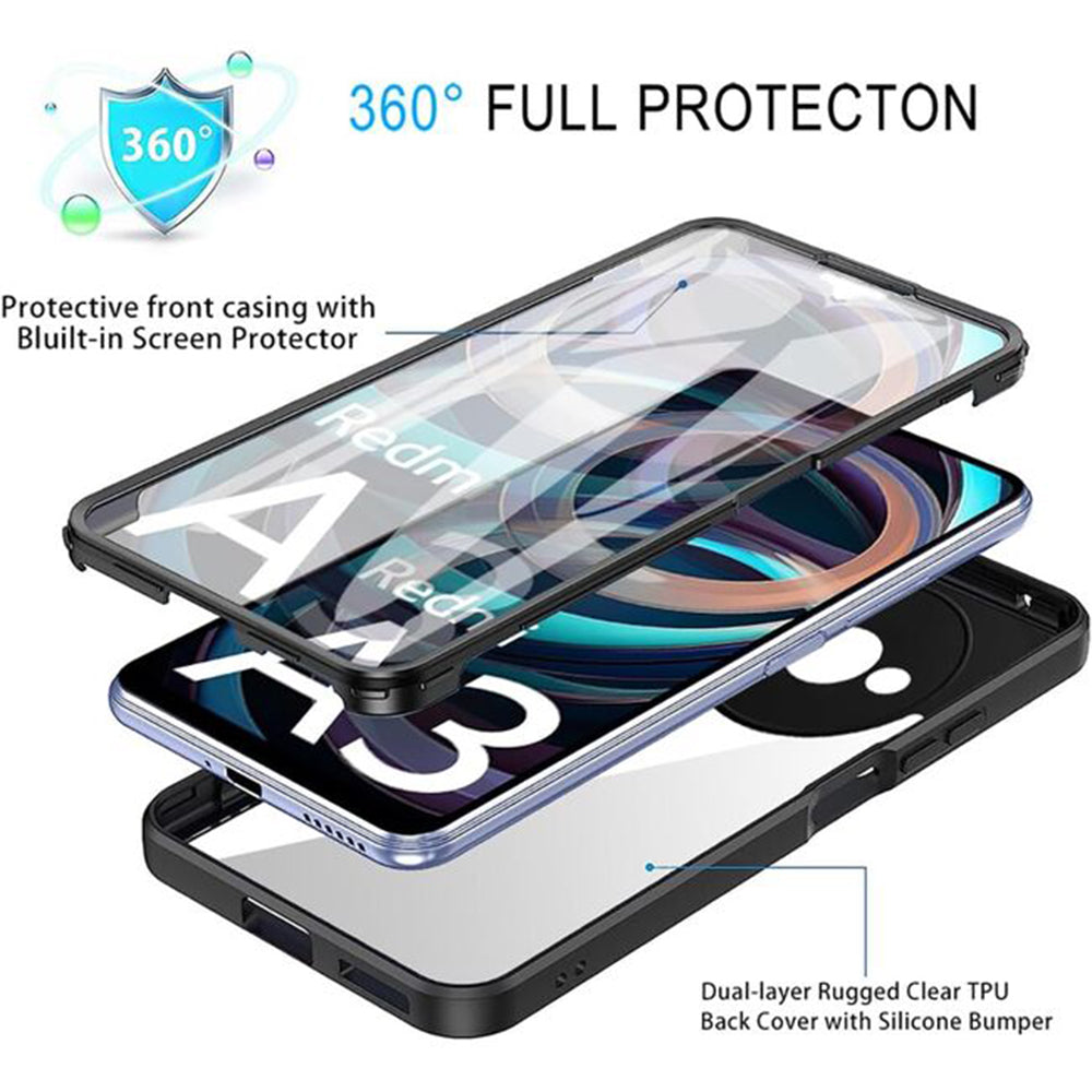 Folie de protectie Techsuit ColorVerse 360 Series + compatibil cu Xiaomi Redmi A3 / Redmi A3x, Negru