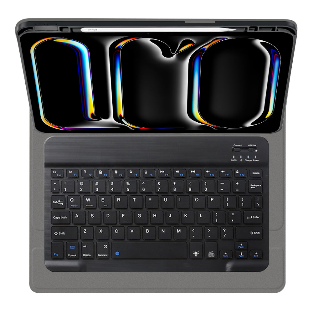 Husa de protectie tableta Techsuit CozyTab Case (with Pencil Holder/RGB Wireless Magnetic Keyboard) compatibil cu iPad Pro 11 (2024) / iPad Pro 11 (2025) - Black