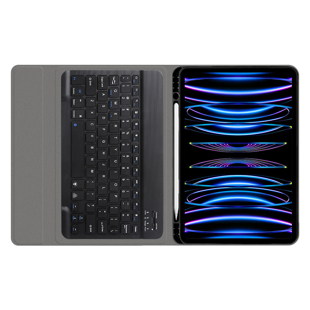 Husa de protectie tableta Techsuit CozyTab Case (with Pencil Holder/RGB Keyboard) compatibil cu iPad Pro 11 (2018/2020/2021/2022) - Black