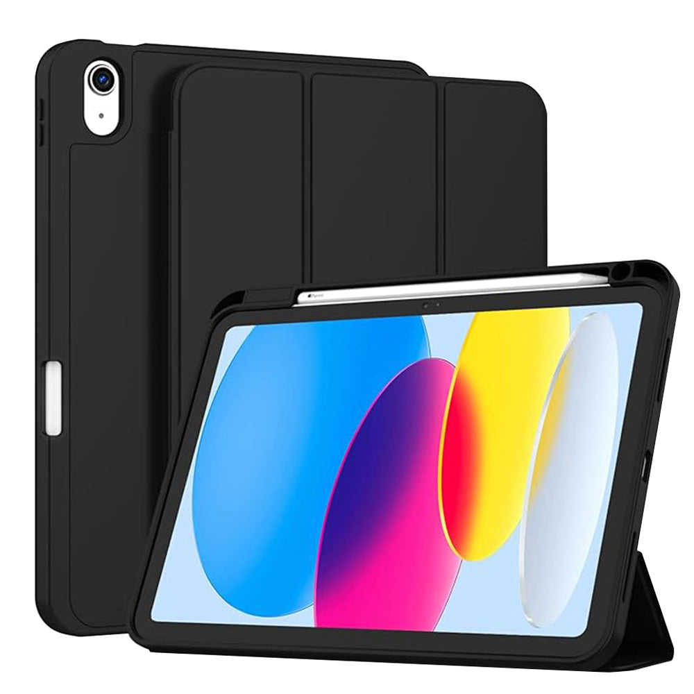 Husa de protectie tableta Techsuit Flex Trifold (with Pencil Holder) compatibil cu iPad 10 (2022) 10.9 / 11 (2025), Negru