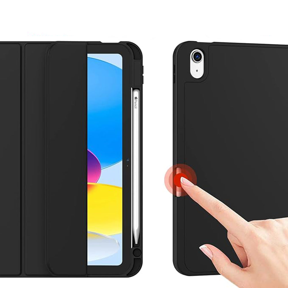Husa de protectie tableta Techsuit Flex Trifold (with Pencil Holder) compatibil cu iPad 10 (2022) 10.9 / 11 (2025), Gri