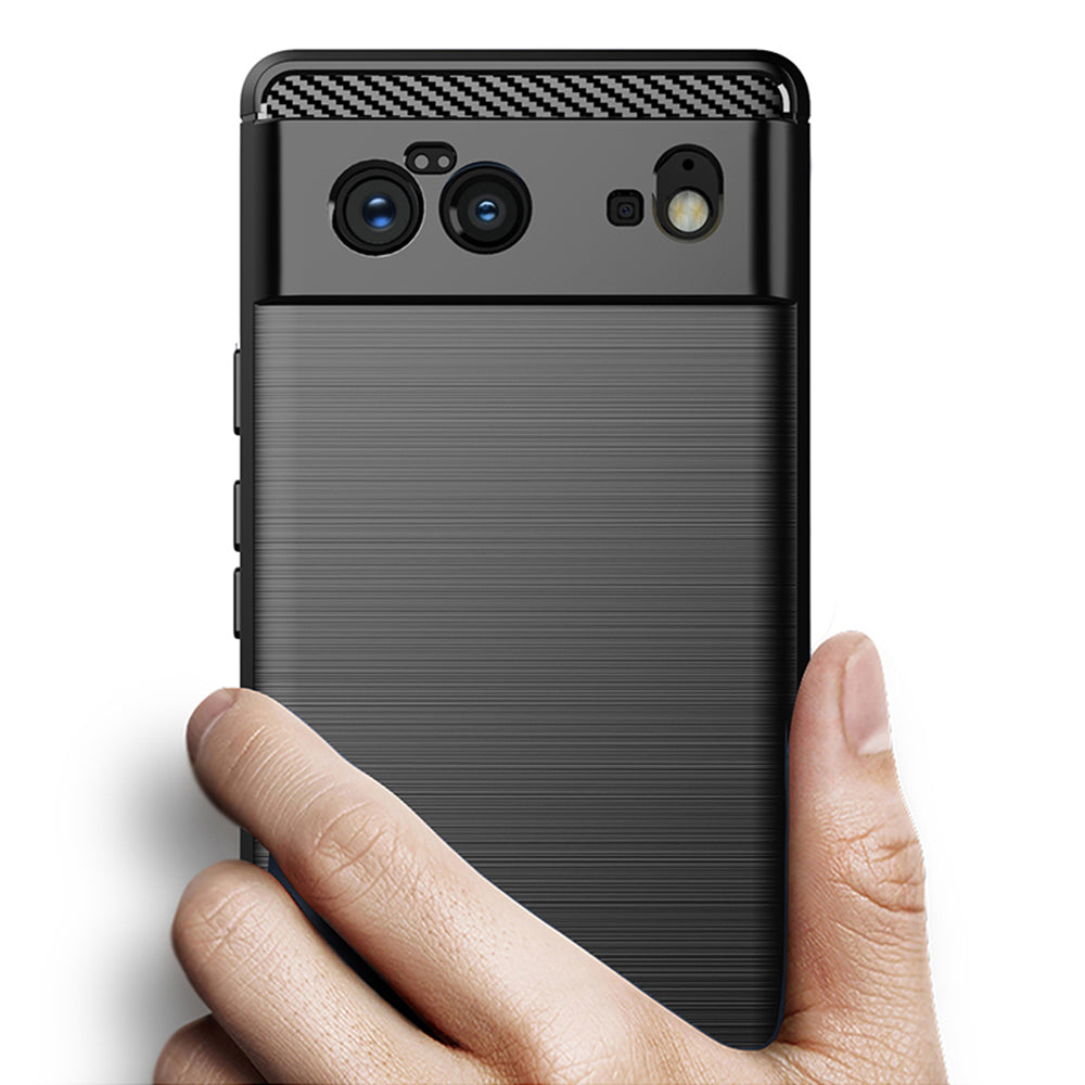 Husa de protectie Techsuit Carbon Silicone compatibil cu Google Pixel 6, Negru