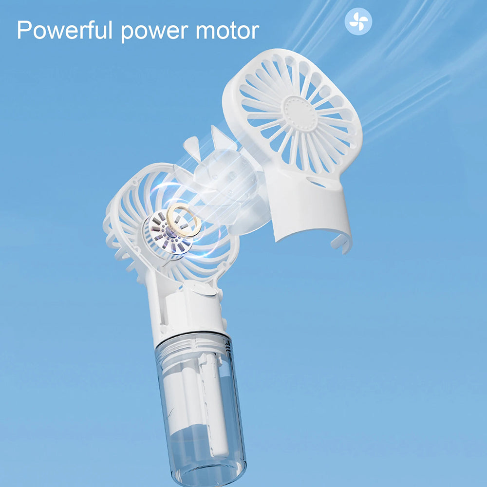 Techsuit Handheld Fan (G10), Portable, with Humidifier, Four Speeds, USB, Roz