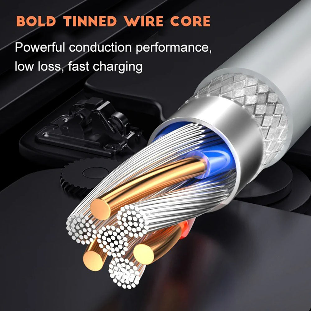 Cablu Techsuit (PCB130), Type-C to Type-C, Fast Charging, 60W, 480Mbps, Aluminum Alloy, 1m, Alb