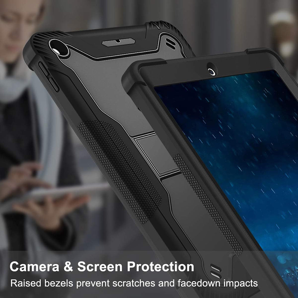 Husa de protectie tableta Techsuit Rugged TabShell + Screen Protector compatibil cu iPad 9.7 (2017 / 2018), Negru