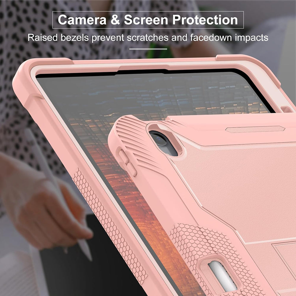 Husa de protectie tableta Techsuit Rugged TabShell + Screen Protector compatibil cu iPad Air 13 (2024) / Air 13 (2025) / Air 13 (2026), Roz Auriu