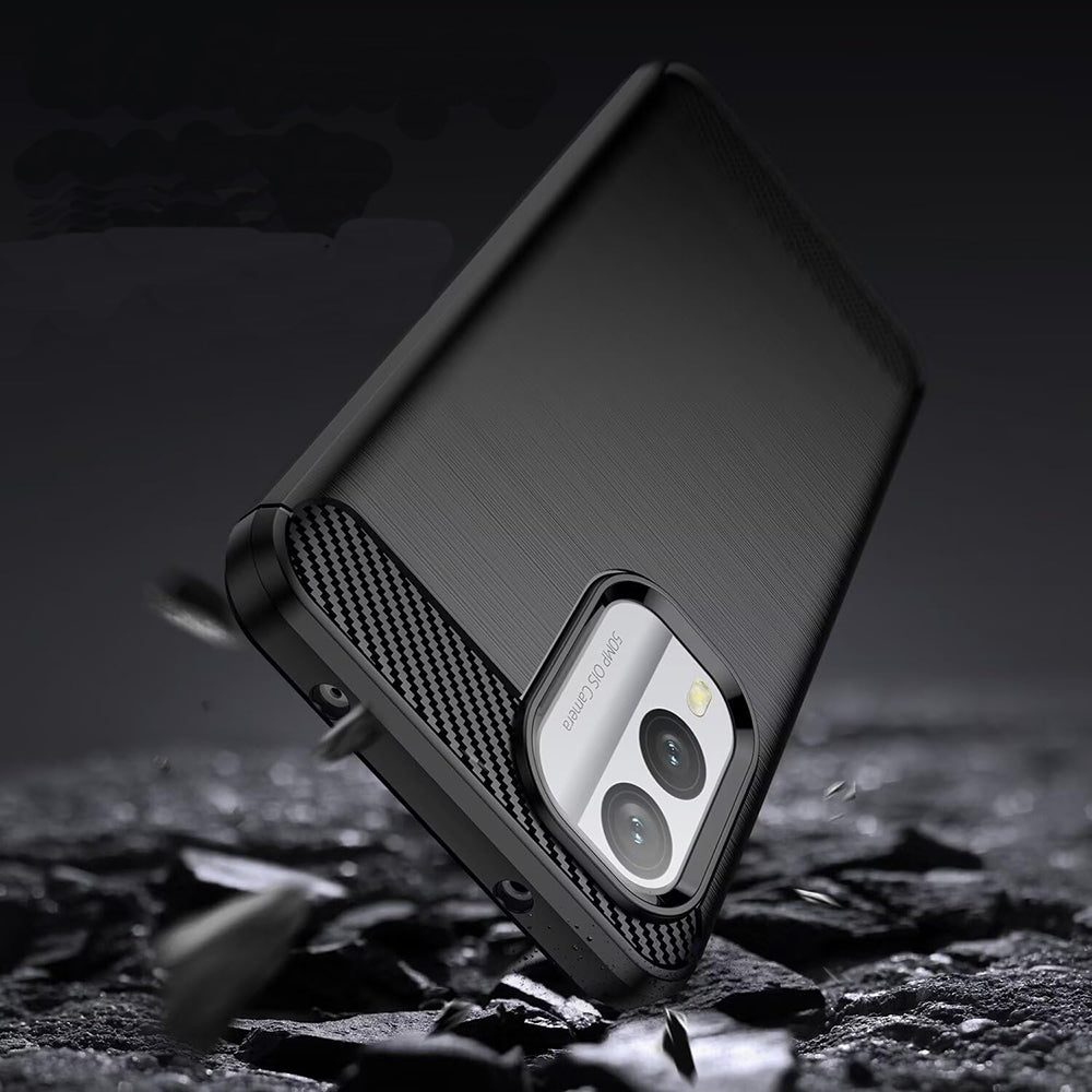 Husa de protectie Techsuit Carbon Silicone compatibil cu Nokia X30, Negru