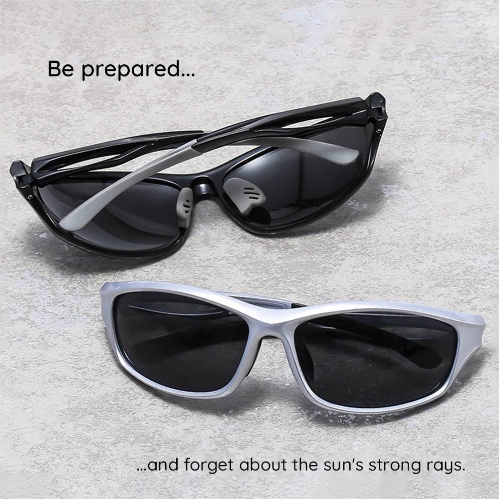 Techsuit Bike Glasses (9309), for Cycling and Sport Outdoor Activities, Polarized, PC Frame, Unisex, Negru / Gray