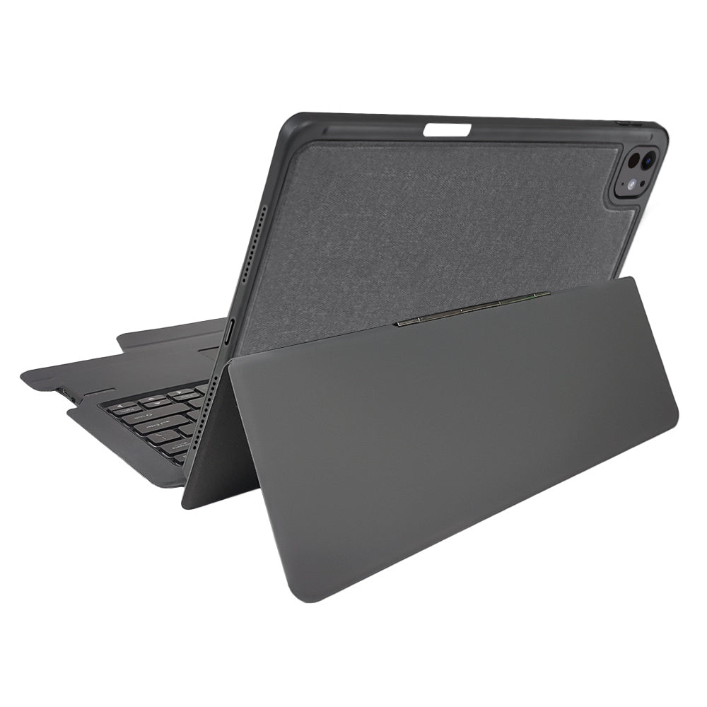 Husa de protectie tableta Techsuit KeyTab Pro + Screen Protector (with RGB Wireless Keyboard/Stylus Pen Holder) compatibil cu iPad Pro 13 (2024) / iPad Pro 13 (2025) - Black