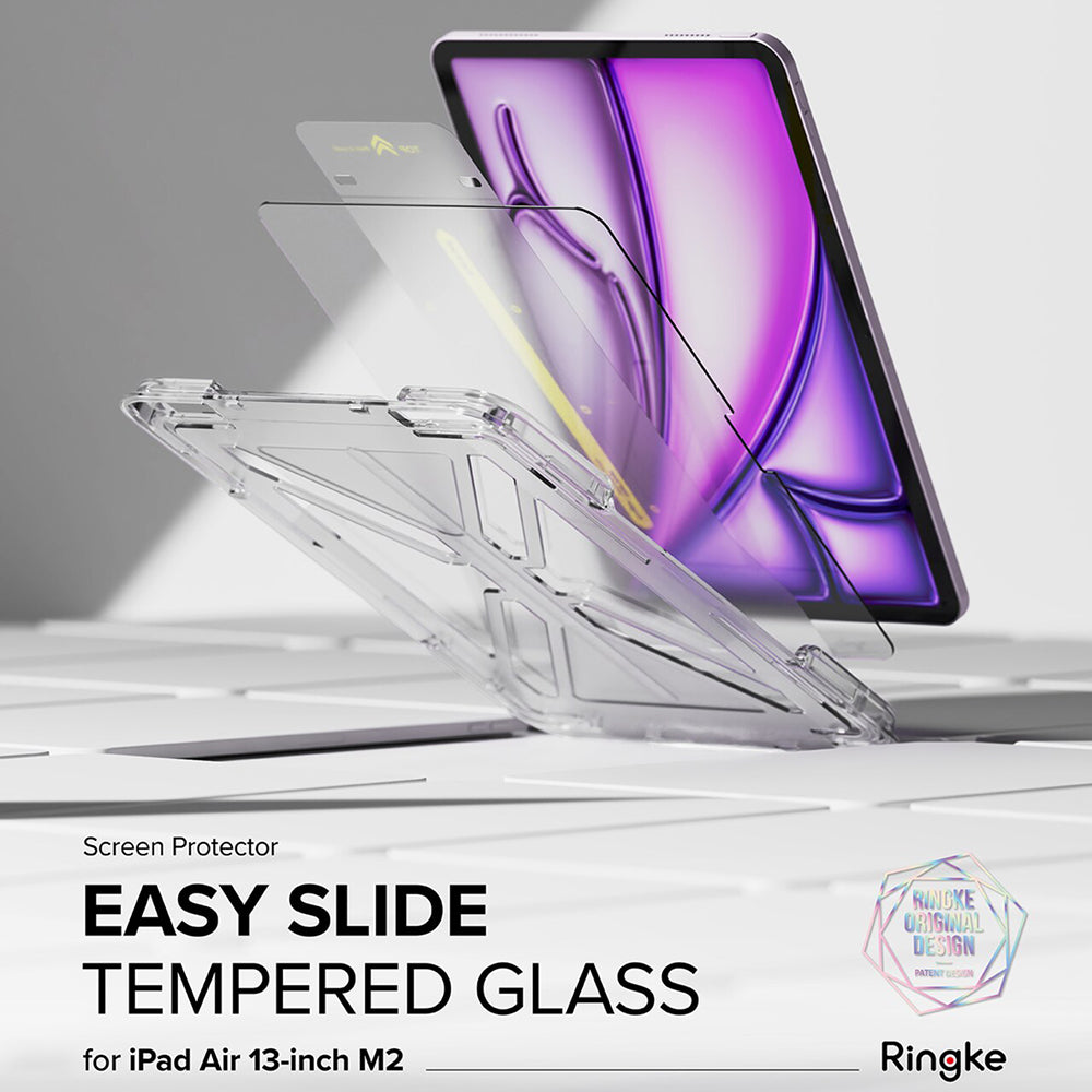 Husa de protectie tableta Ringke Easy Slide Tempered Glass compatibil cu iPad Air 13 (2024) / Air 13 (2025) / Air 13 (2026), Transparent