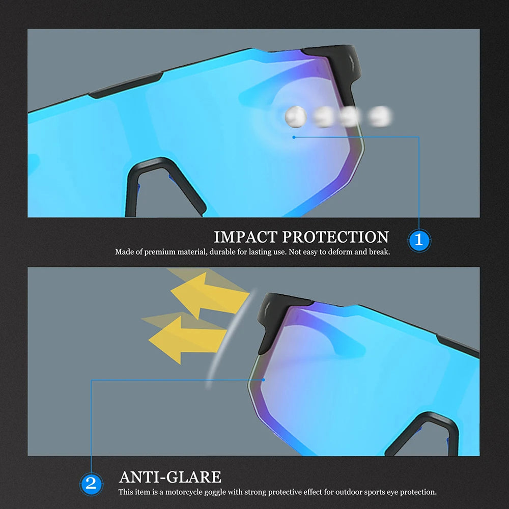 Techsuit Bike Glasses (9337), for Cycling, Sport Outdoor Activities, with UV Protection, PC Frame, Unisex, Negru / Silver