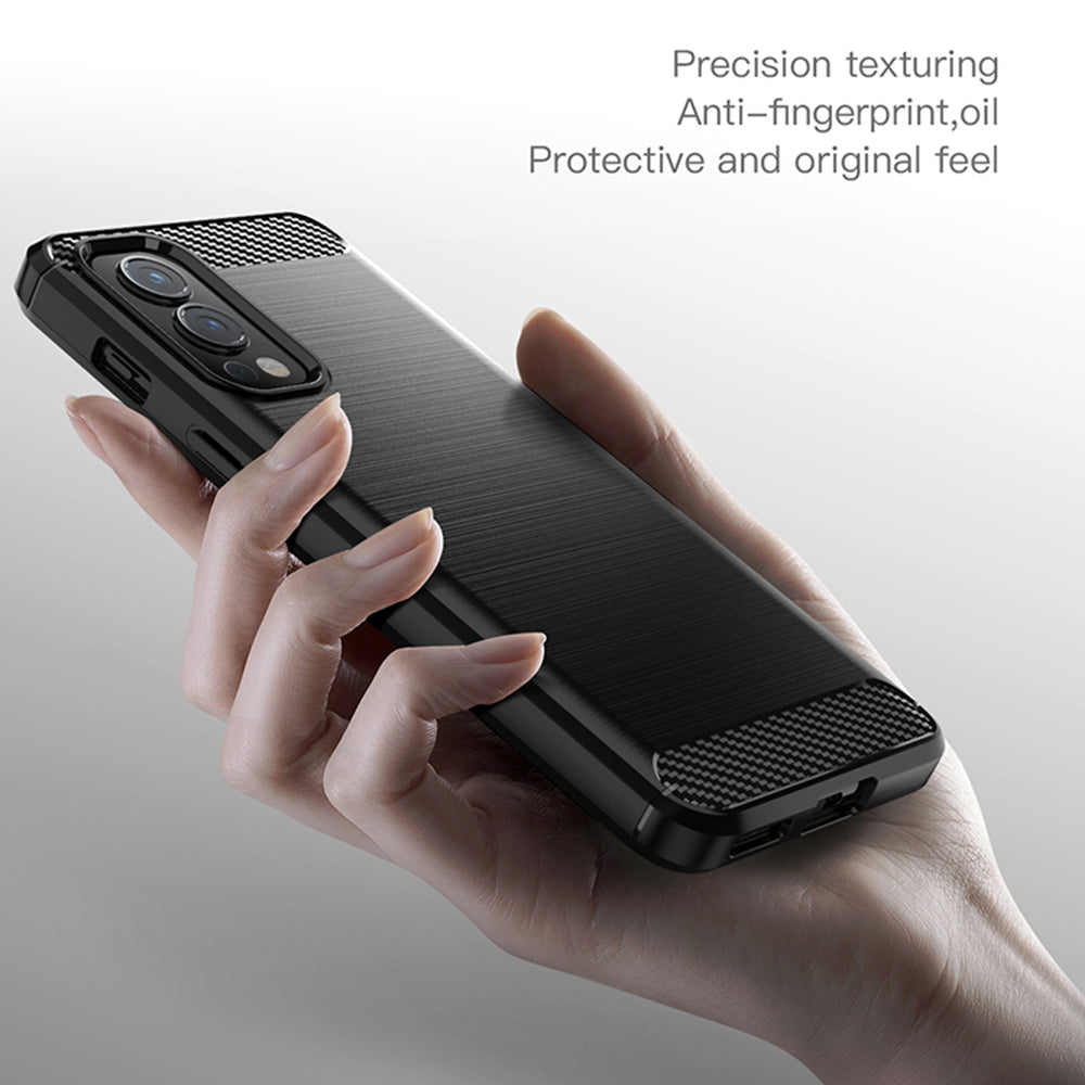 Husa de protectie Techsuit Carbon Silicone compatibil cu OnePlus Nord 2 5G, Negru