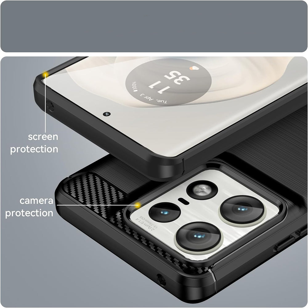 Husa de protectie Techsuit Carbon Silicone compatibil cu Motorola Edge 50 Ultra, Albastru