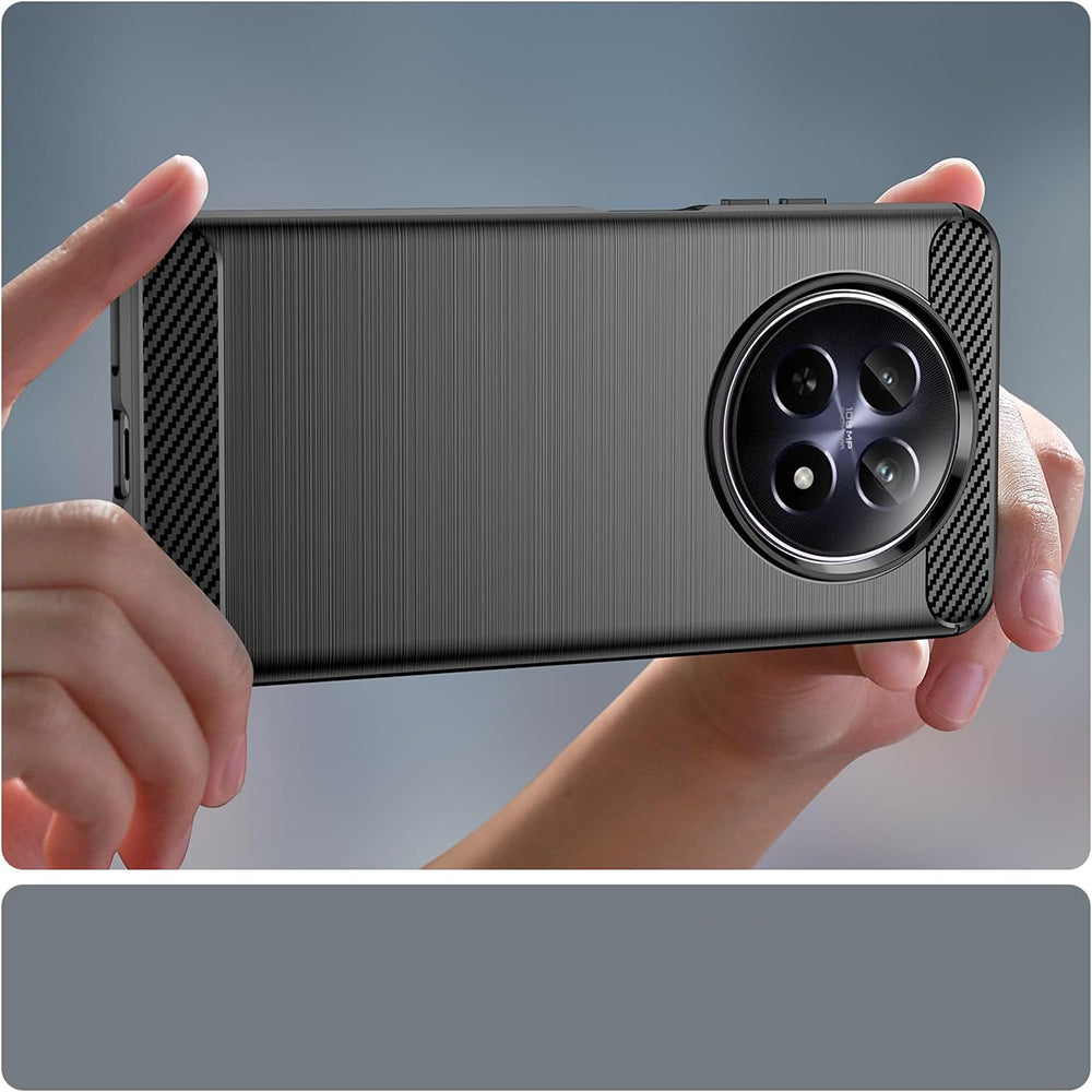 Husa de protectie Techsuit Carbon Silicone compatibil cu Realme 12 / 12x, Albastru