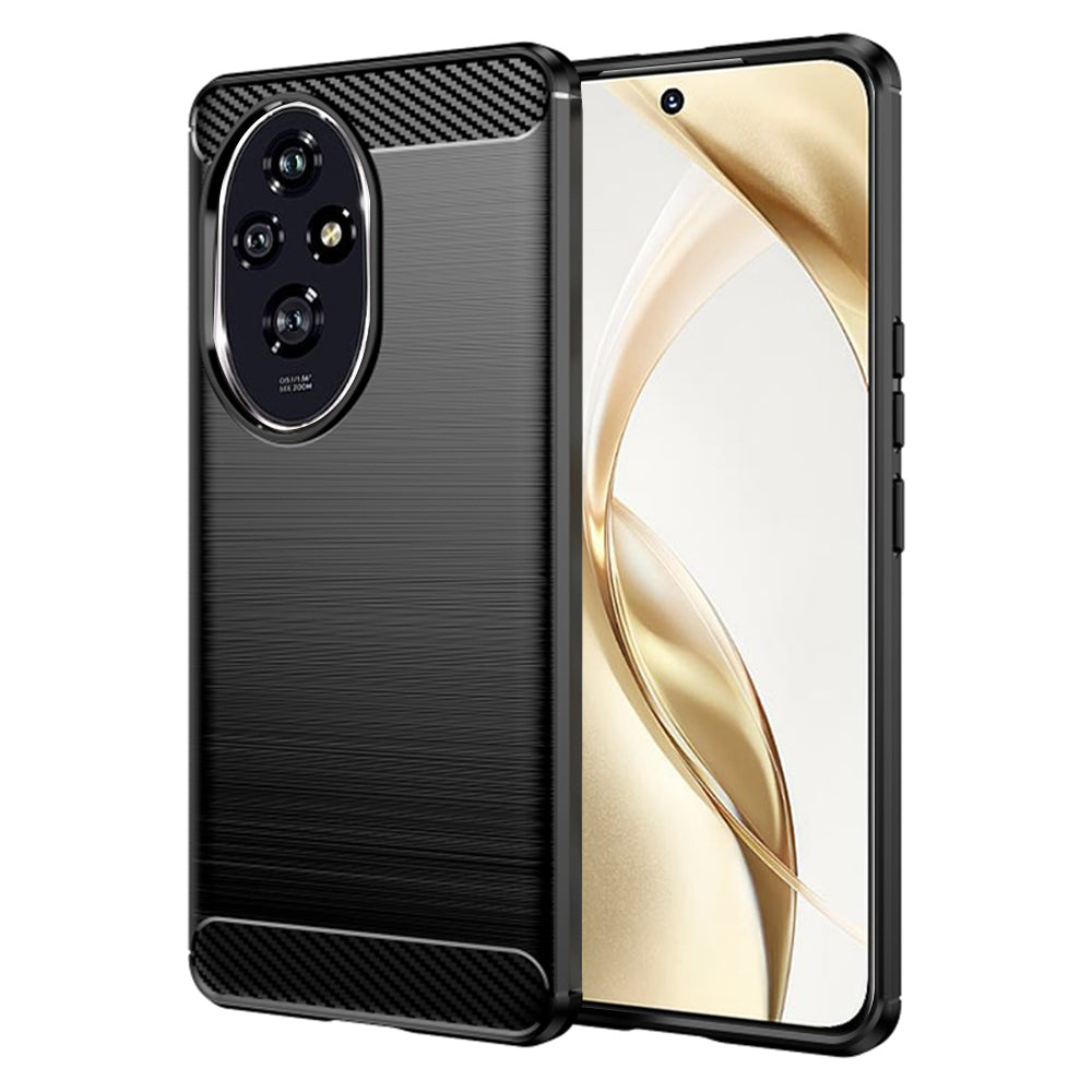Husa de protectie Techsuit Carbon Silicone compatibil cu Honor 200, Negru