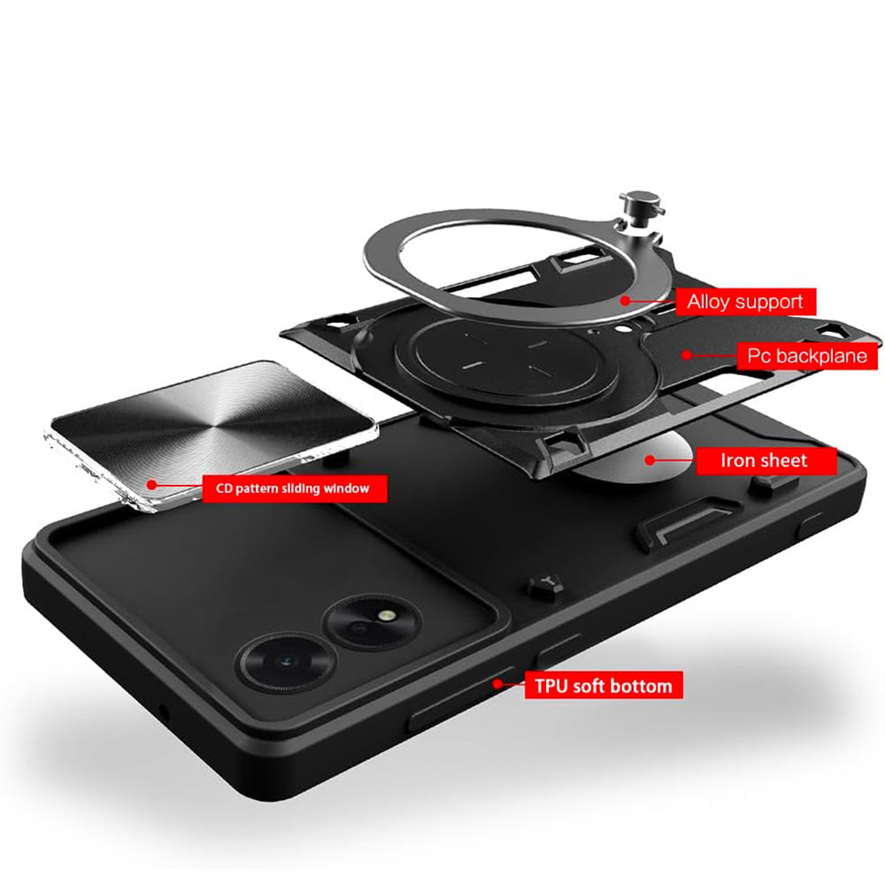 Husa de protectie Techsuit CamGuard Pro compatibil cu Oppo A60 4G, Roz Auriu