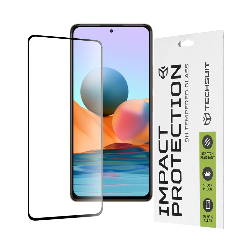 Folie de protectie Techsuit 111D Full Cover / Full Glue Glass compatibil cu Xiaomi Redmi Note 10 Pro / Note 10 Pro Max, Negru