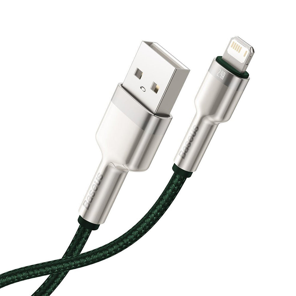 Cablu Baseus Cafule Series Metal (CALJK-B06), USB to Lightning 2.4A, 2m, Verde