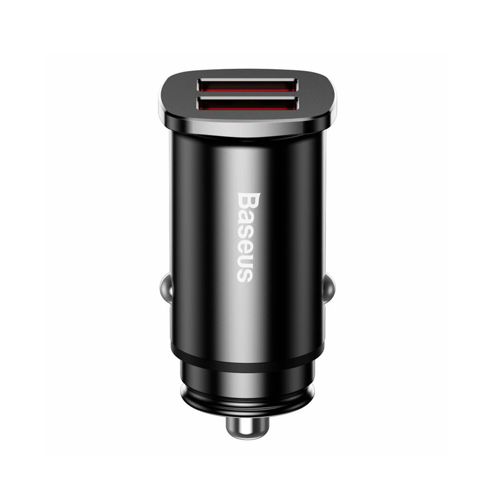 Incarcator Baseus Car Square Metal Series (CCALL-DS01), 2x USB, Quick Charge 3.0, SCP, AFC, 30W, Negru