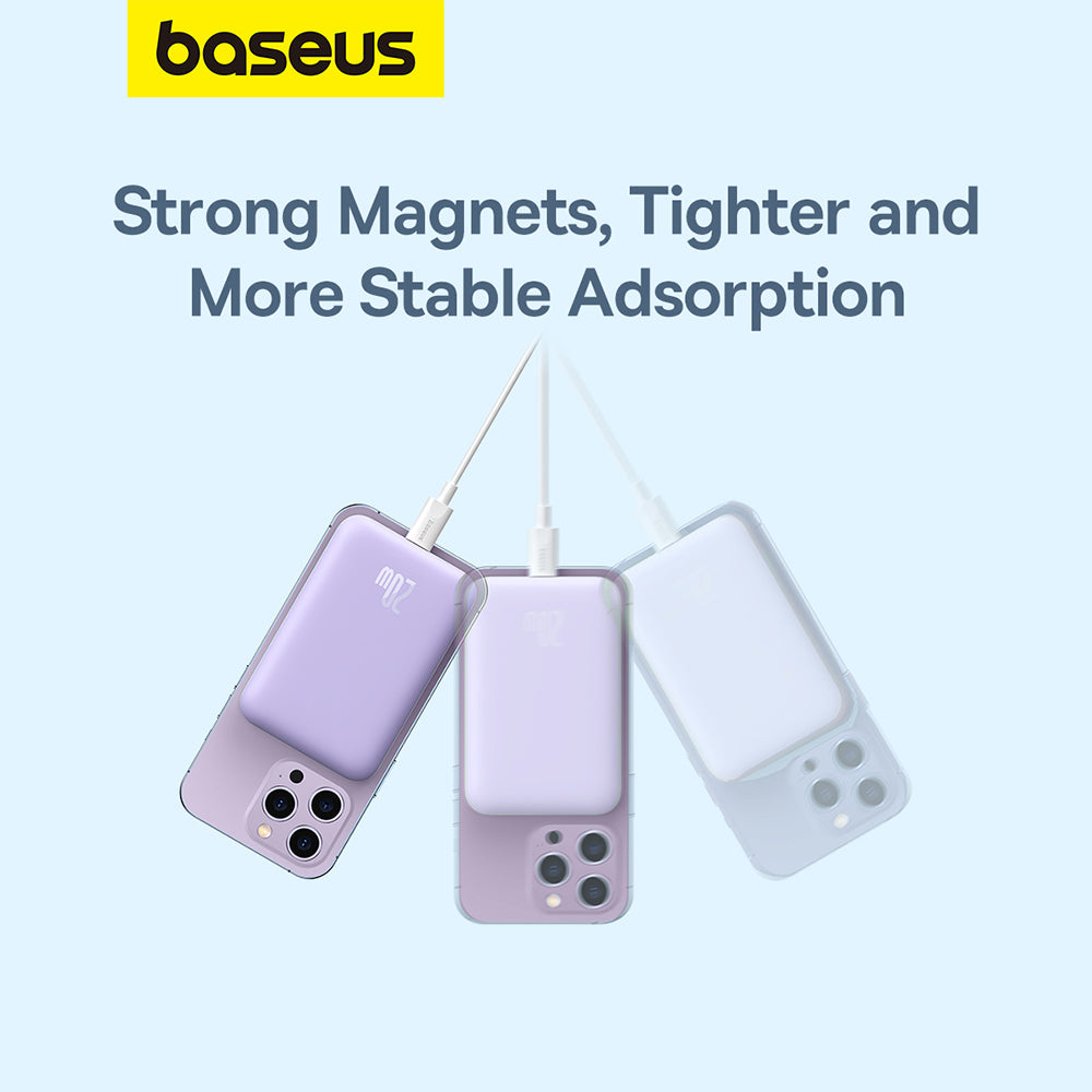 Baterie externa Baseus Mini Air (P10059002513-00), Type-C, MagSafe Charging, 20W, 6000mAh, with Cable Type-C, 30cm, Mov