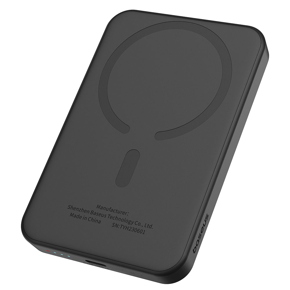 Baterie externa Baseus Mini (P10022107113-00), Type-C, MagSafe Charging, 20W, 5000mAh, with Cable Type-C, 30cm, Negru
