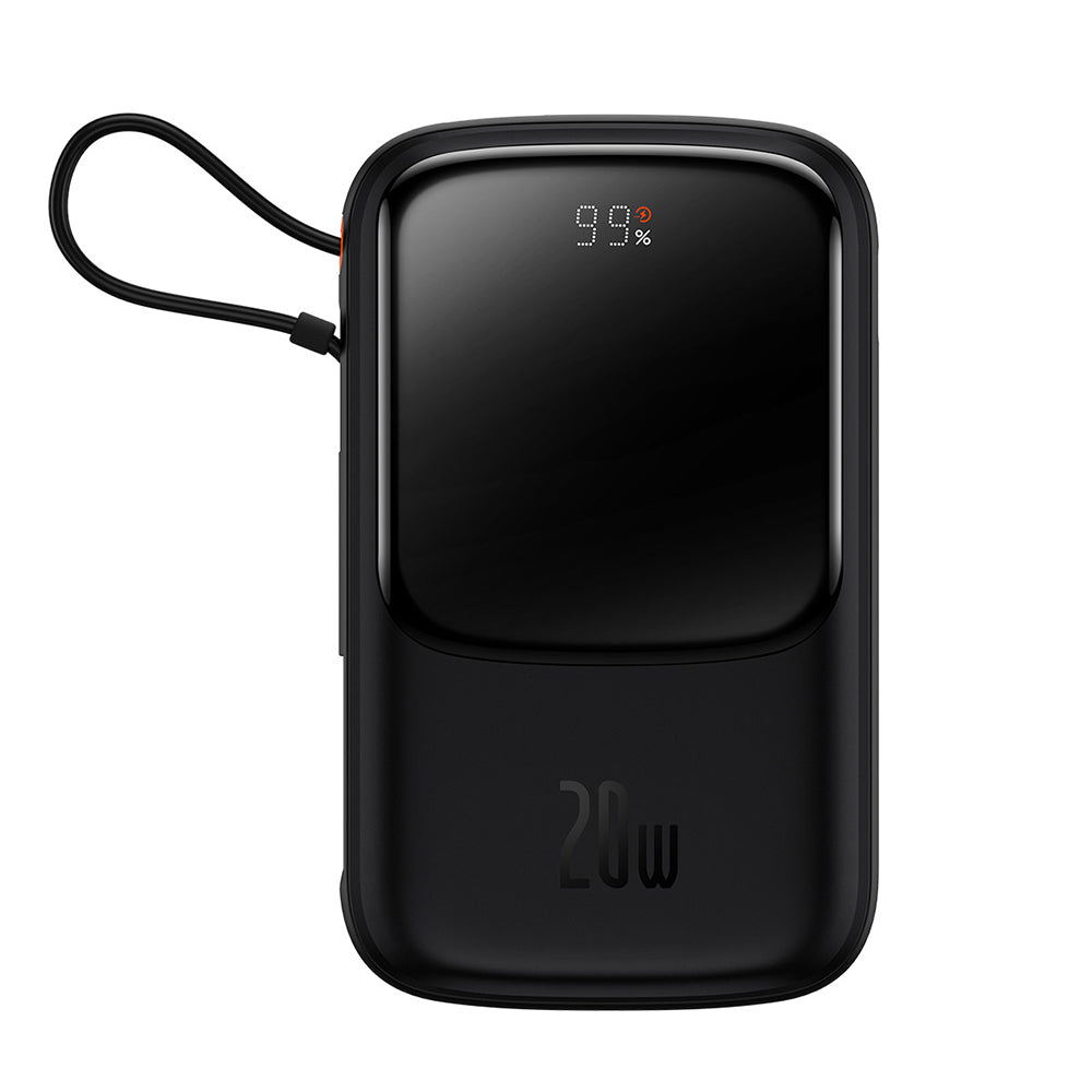 Baterie externa Baseus Qpow Pro (PPQD020001), Lightning, Type-C, USB, 20W, 10000mAh, Cable Type-C, Lightning, 3A, Negru