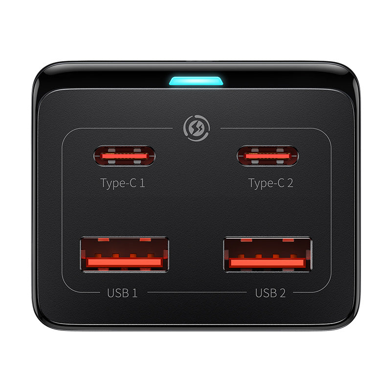 Incarcator Baseus /Powerstrip (PSZM000201), Type-C Cable Included, 2 x AC, 2 x USB, 2 x Type-C, 100W, Negru