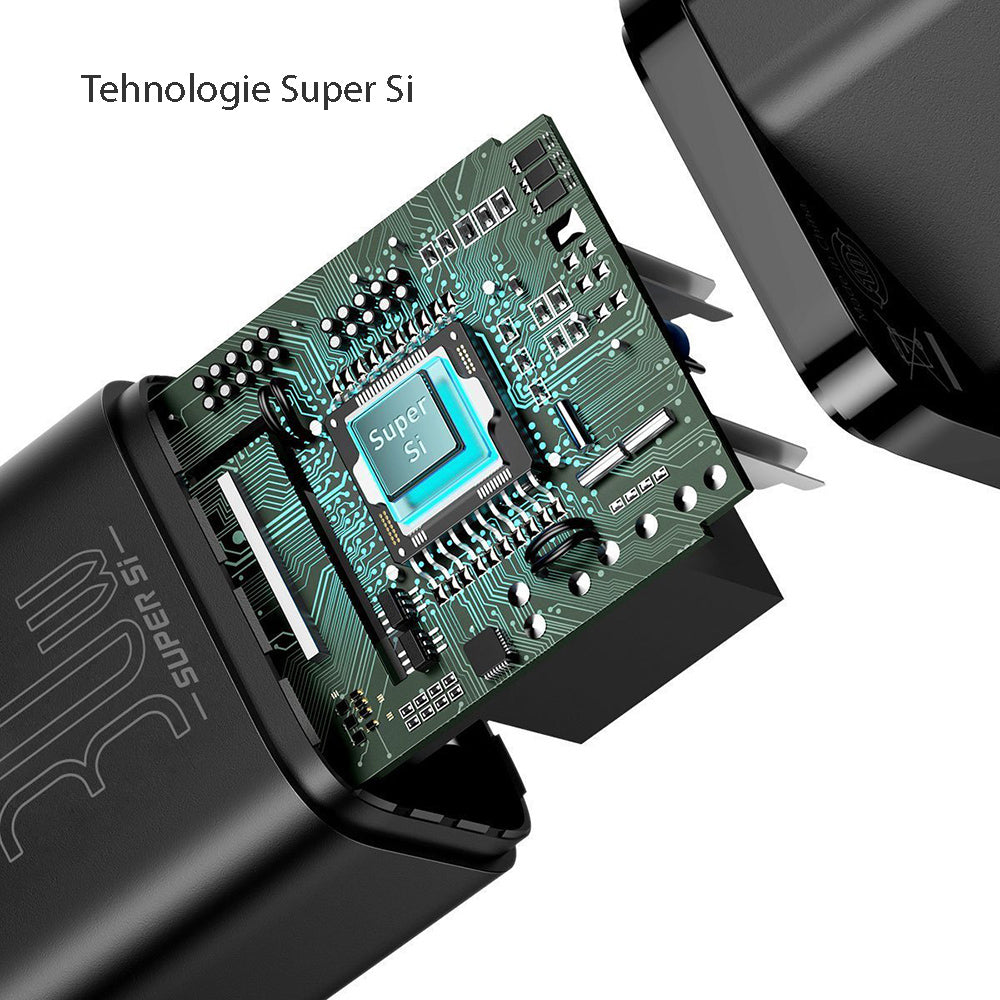 Incarcator Baseus Super Si (CCSUP-J01), Type-C, Fast Charge, 30W, Negru