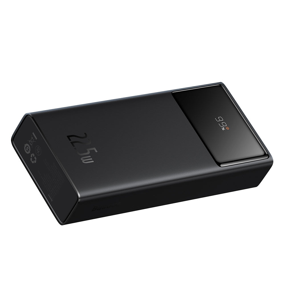 Baterie externa Baseus Star-Lord (PPXJ080001), 2x USB, Type-C, Micro-USB, 22.5W, 20000mAh, Cable Type-C, 3A, 30cm, Negru
