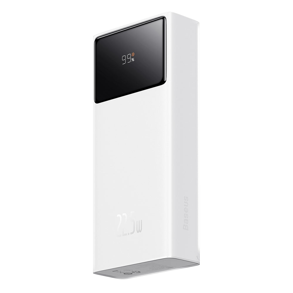 Baterie externa Baseus Star-Lord (PPXJ080002), 2x USB, Type-C, Micro-USB, 22.5W, 20000mAh, Cable Type-C, 3A, 30cm, Alb