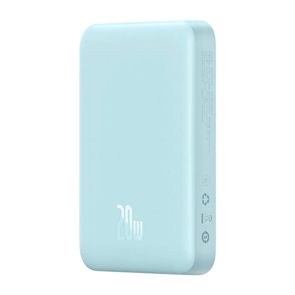 Baterie externa Baseus Magnetic Mini (PPCX110103), USB-C, MagSafe, 10000mAh, 20W, with Cable Type-C, 3A, 30cm, Bleu