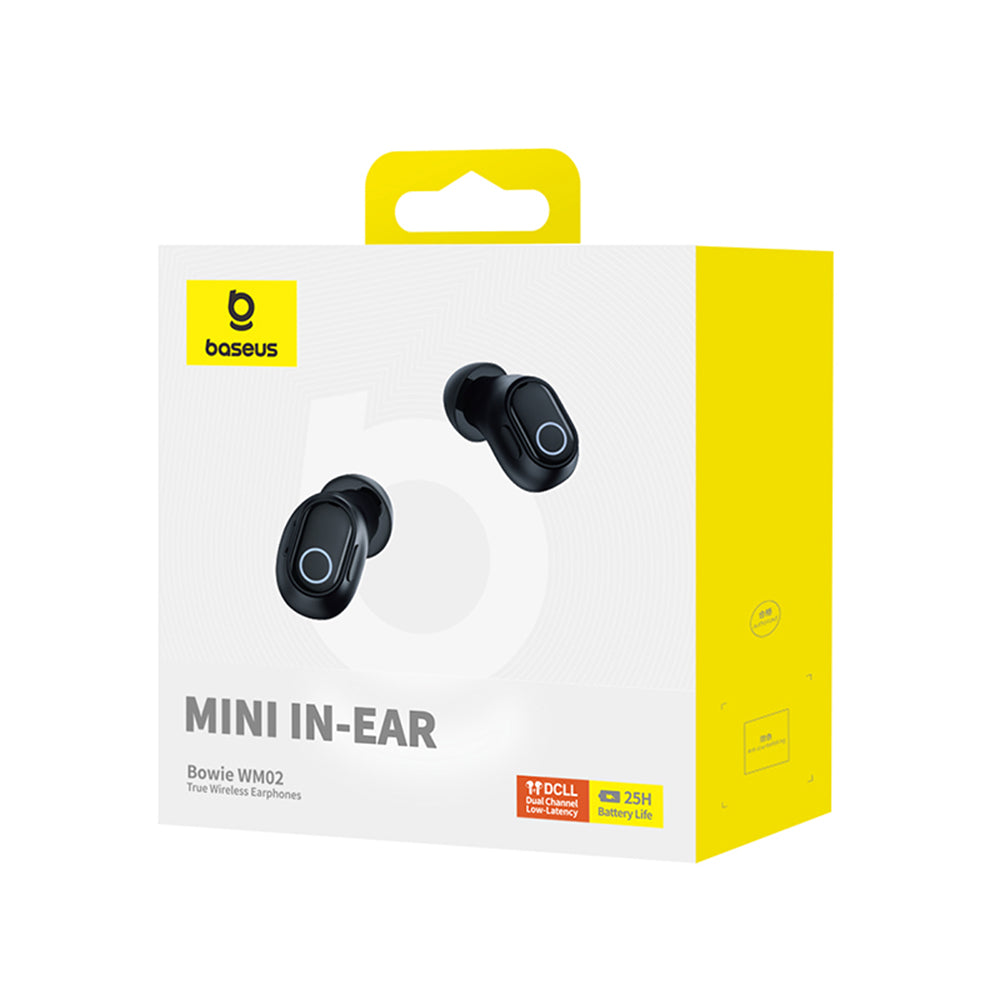 Casti Baseus Bowie WM02 (NGTW370201), Bluetooth 5.3, TWS, In-Ear, with Microphone, Negru