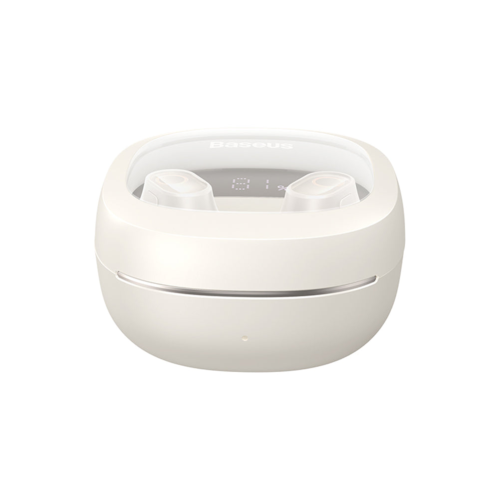 Casti Baseus WM02+ (NGTW370302), True Wireless Stereo, Bluetooth V5.3, Smart Display, Crem Y White