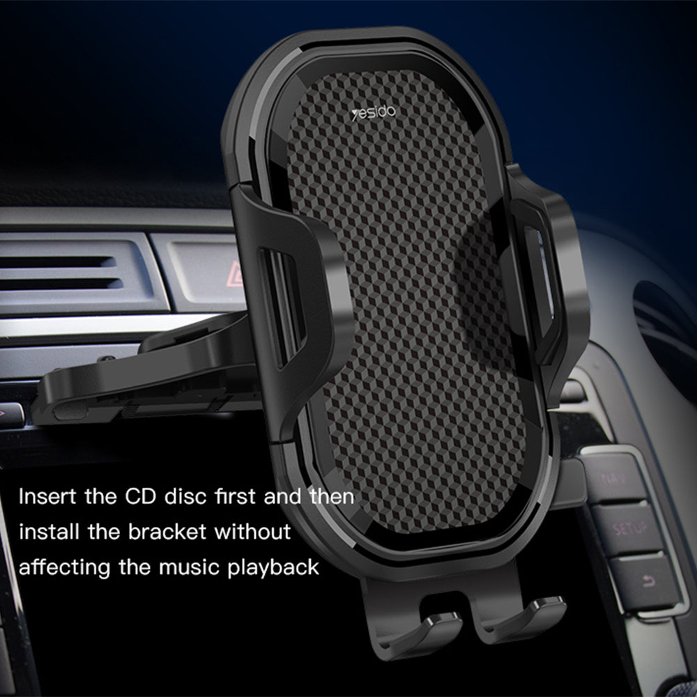Suport Auto Yesido (C84), Prindere CD Slot, Negru