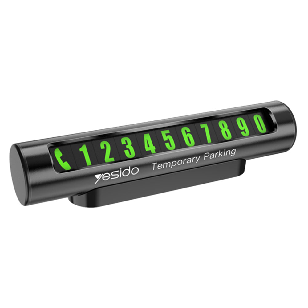 Gadget Yesido Parking Number (C68), for Dashboard, Fluorescent Digits, Number Hiding, Weather-Resistant, Aluminum Alloy, Negru