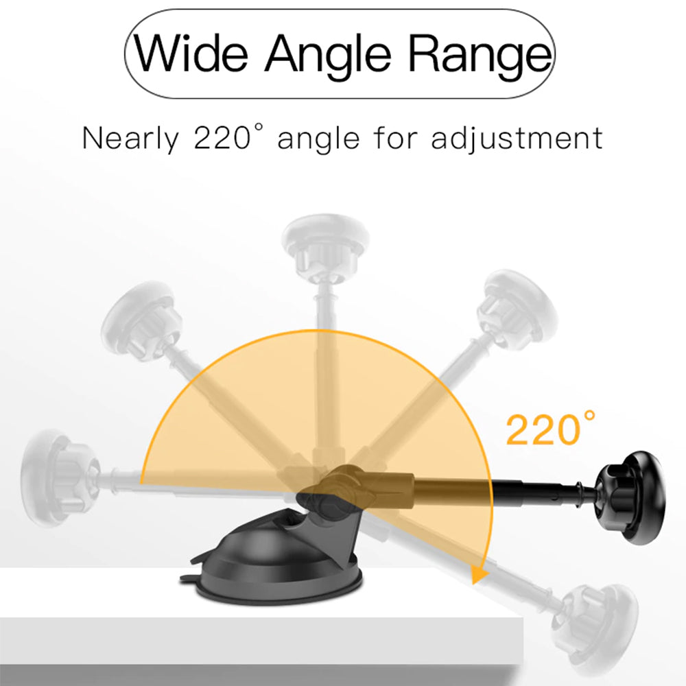 Suport Yesido (C41), Extendable Arm, 360° Rotation Angle, for Dashboard, Windshield, Negru