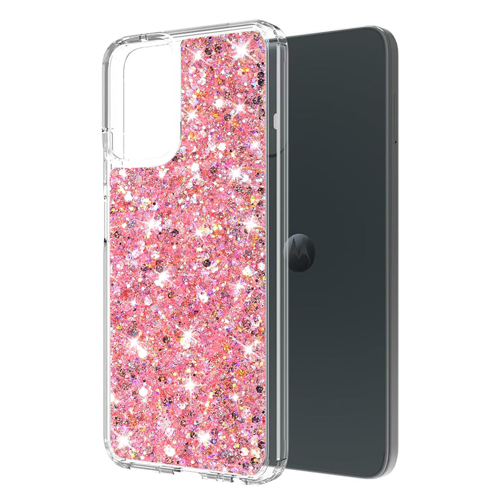 Husa de protectie Techsuit Sparkly Glitter compatibil cu Motorola Moto G14, Roz
