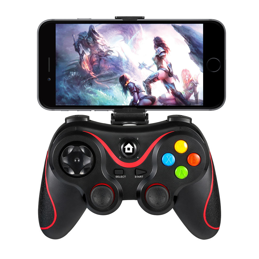 Accesoriu gaming Techsuit Wireless Controller (V8), Bluetooth V4.0, 2.4G, 400mAh, Rosu