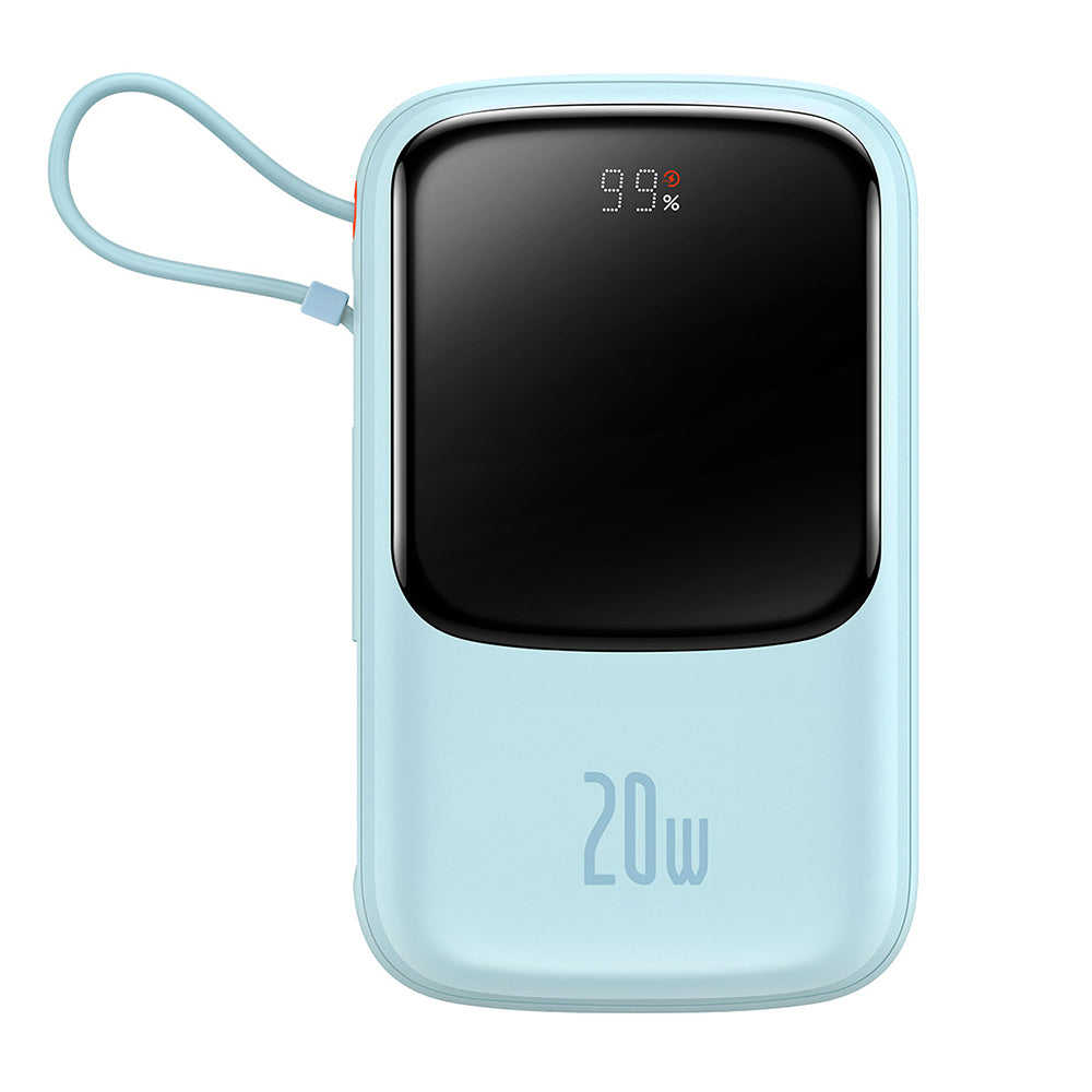 Baterie externa Baseus Qpow Pro (PPQD030003), Lightning, Type-C, USB, 20000mAh, 20W, with Cable USB-C, Lightning, 3A, Albastru