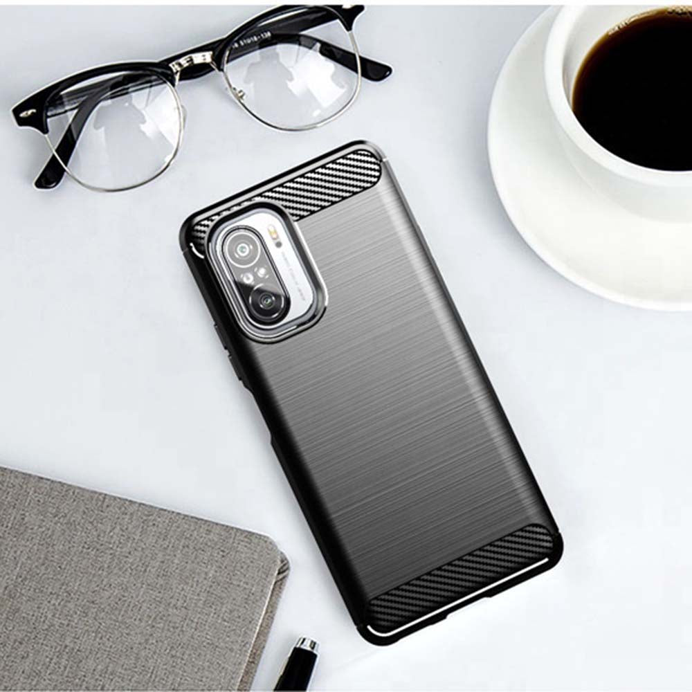 Husa de protectie Techsuit Carbon Silicone compatibil cu Xiaomi Mi 11i / Poco F3, Negru
