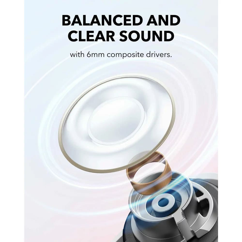 Casti Anker SoundCore A30i (A3958G21), Bluetooth 5.4, Noise Cancelling, IP54, with Microphone, Alb
